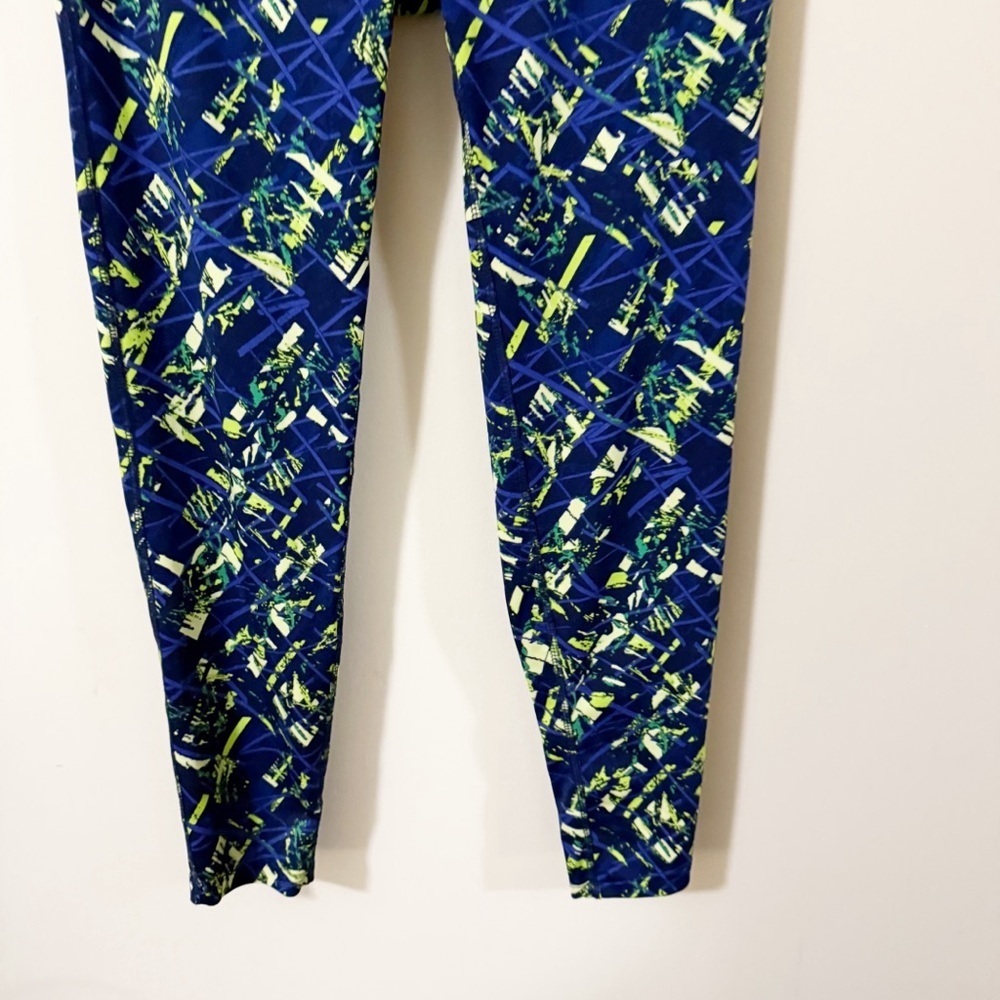 Ikonik Womens Navy Geometric Leggings Size Large Athletic Running Gym - Picture 6 of 6